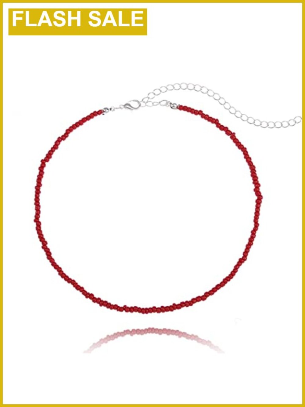 Boho Rice Beaded Choker Necklace Seed Bead Chain Women's Fashion Jewelry